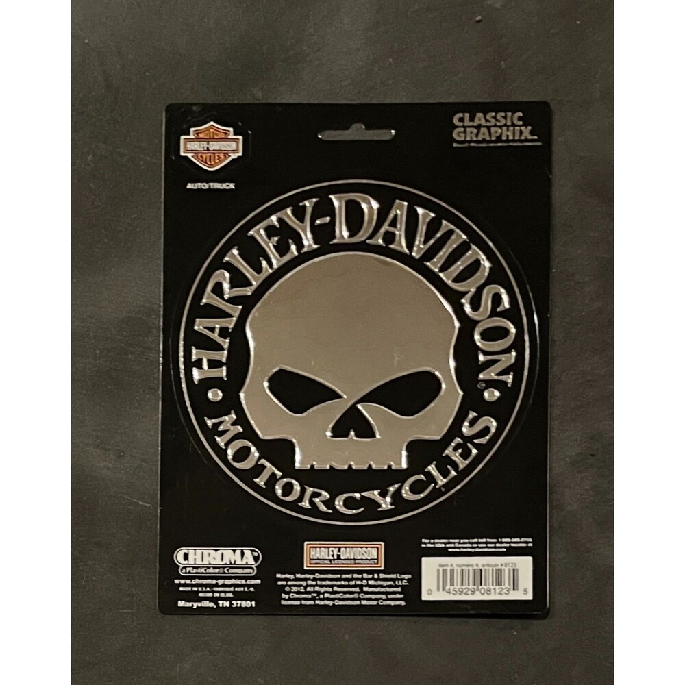 Harley-Davidson Willie G. Skull Chrome Decal Licensed 5.1/2" x 5.1/2" Round NEW